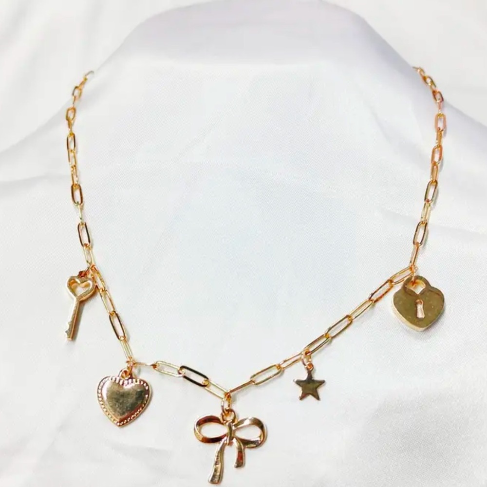 Golden Chain Charm Necklace